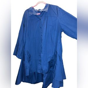 5/$25 Joan Rivers Deep Blue Button Down Top